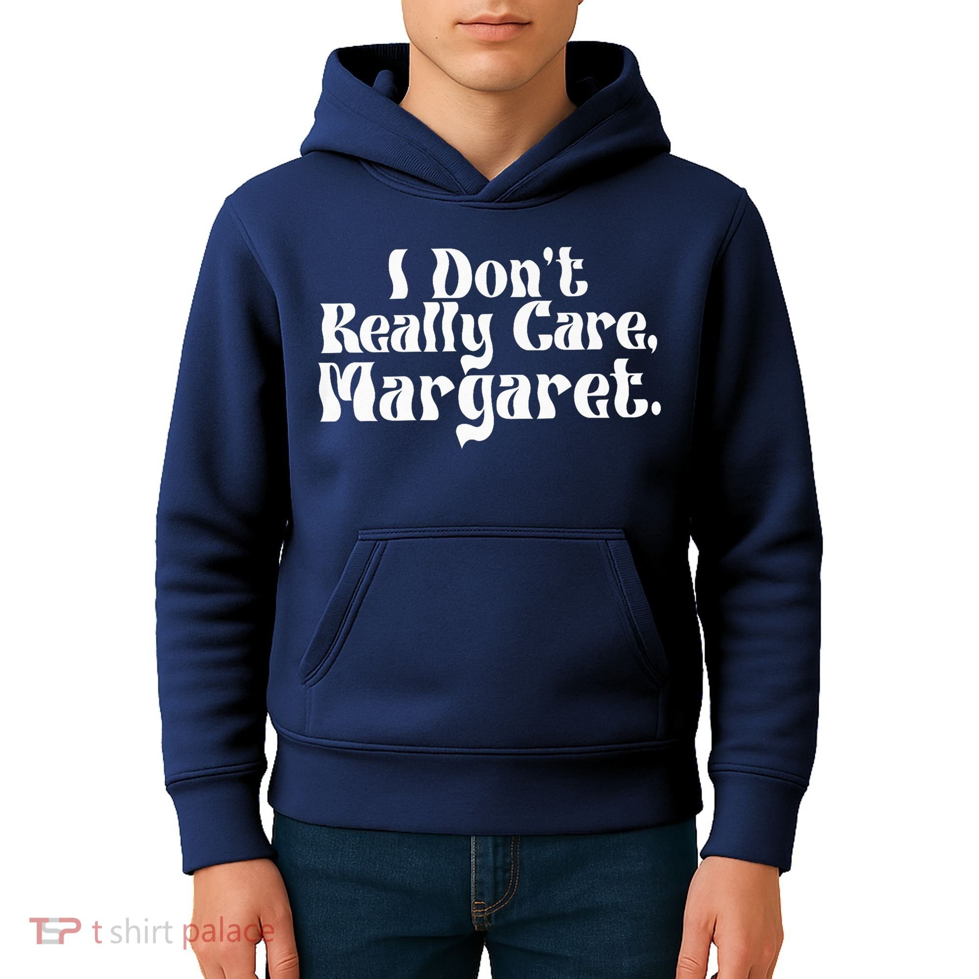 I DonT Really Care Margaret Minimalist Kids Hoodie