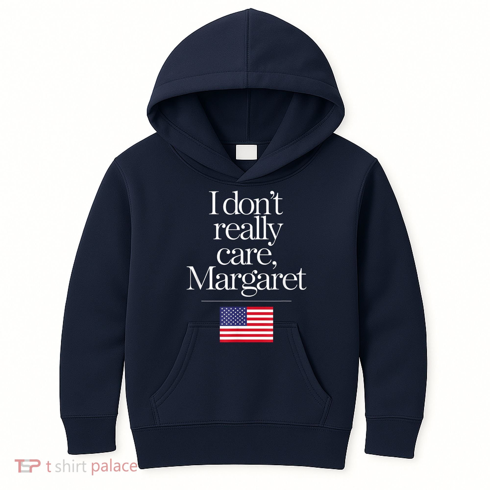 I DonT Really Care Margaret Minimalist Jd Vance Kids Hoodie