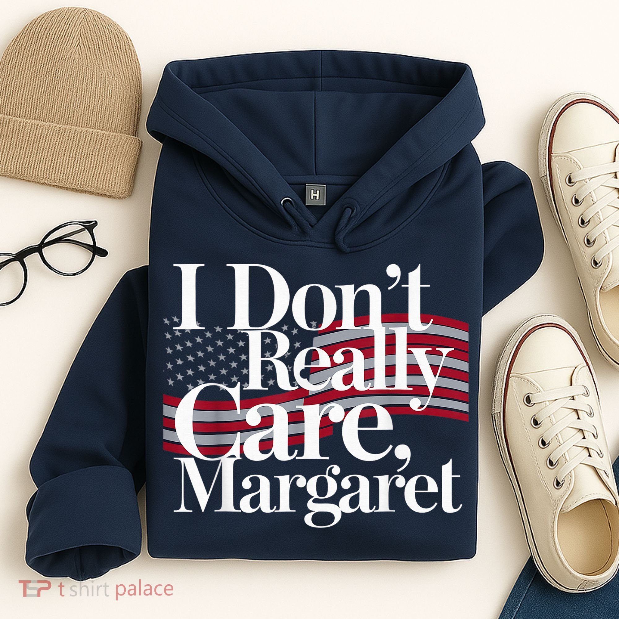 I DonT Really Care Margaret Minimalist Hoodie
