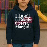 I DonT Really Care Margaret Minimalist Kids Hoodie thumb 3