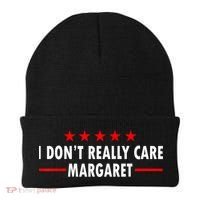 I Don’T Really Care Margaret Jd Vance Funny Minimalist Beanie thumb 0