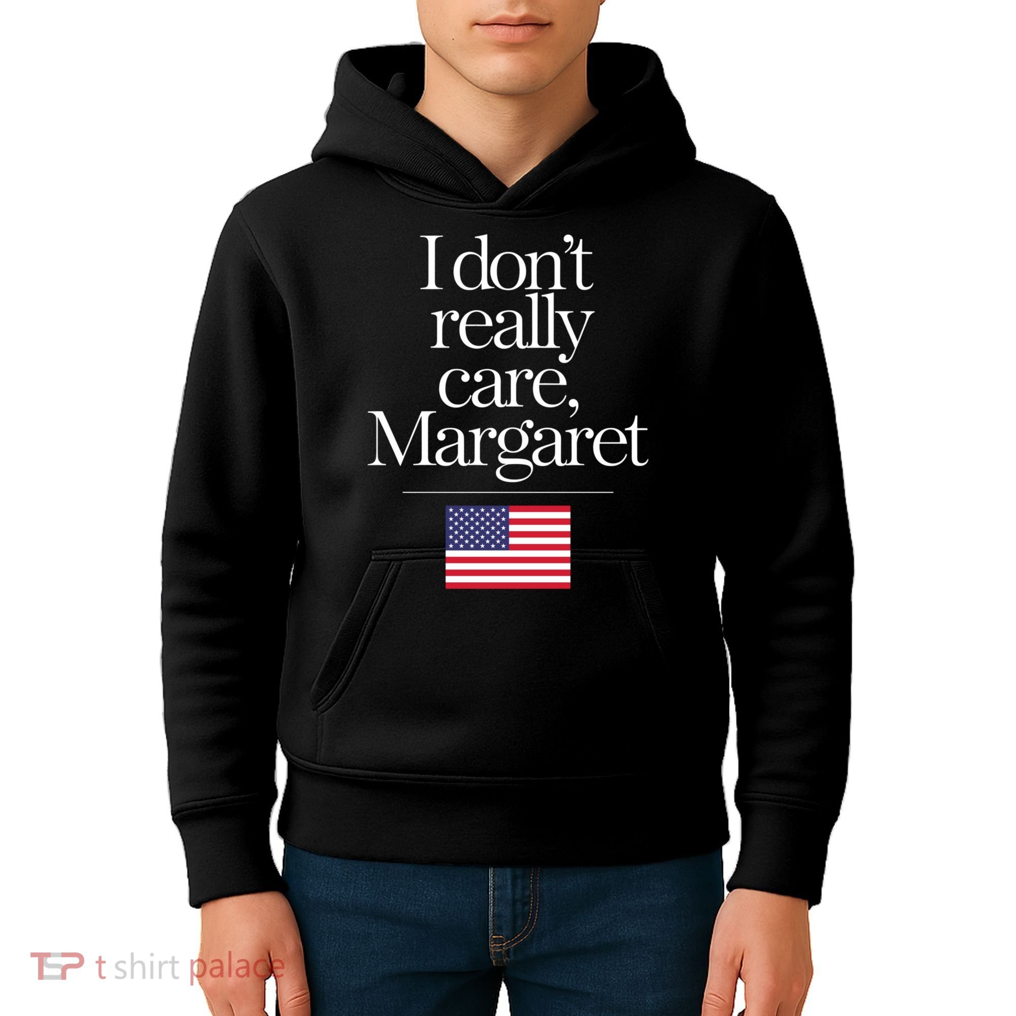 I DonT Really Care Margaret Funny Minimalist Jd Vance Long Sleeve Kids Hoodie