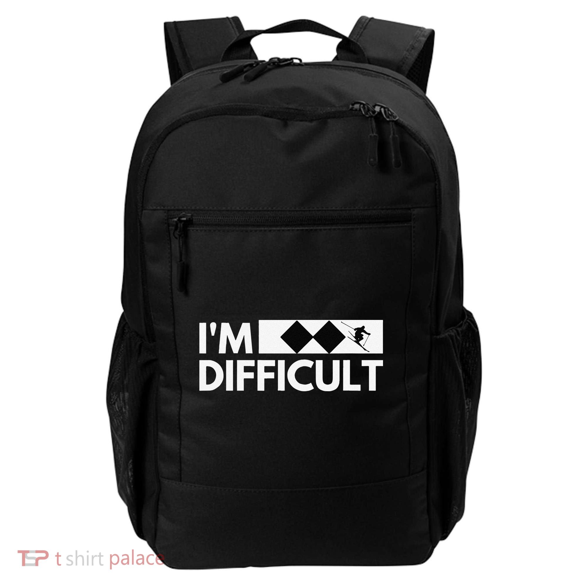 I'm Difficult Ski Funny Skier Snowboard Skiing Backpack