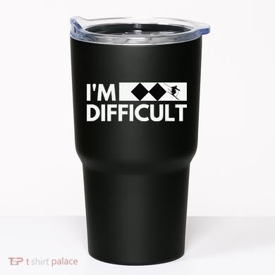 I'm Difficult Ski Funny Skier Snowboard Skiing Tumbler