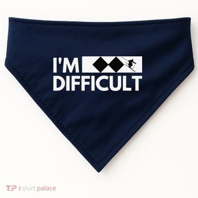 I'm Difficult Ski Funny Skier Snowboard Skiing USA-Made Doggie Bandana