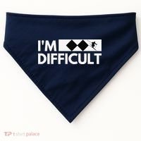 I'm Difficult Ski Funny Skier Snowboard Skiing USA-Made Doggie Bandana thumb 0