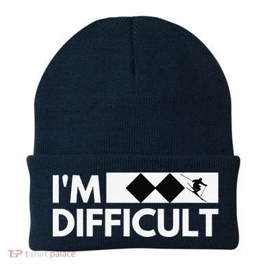 I'm Difficult Ski Funny Skier Snowboard Skiing Beanie