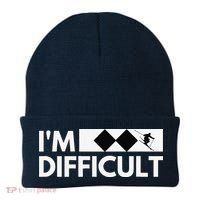 I'm Difficult Ski Funny Skier Snowboard Skiing Beanie thumb 0