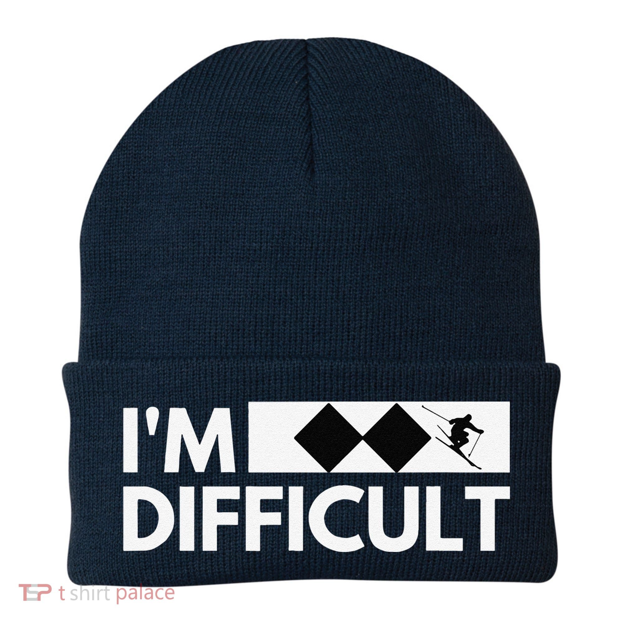 I'm Difficult Ski Funny Skier Snowboard Skiing Beanie