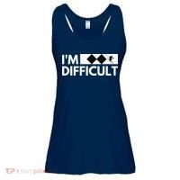 I'm Difficult Ski Funny Skier Snowboard Skiing Ladies Essential Flowy Tank thumb 0