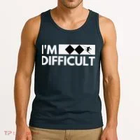 I'm Difficult Ski Funny Skier Snowboard Skiing Tank Top thumb 3