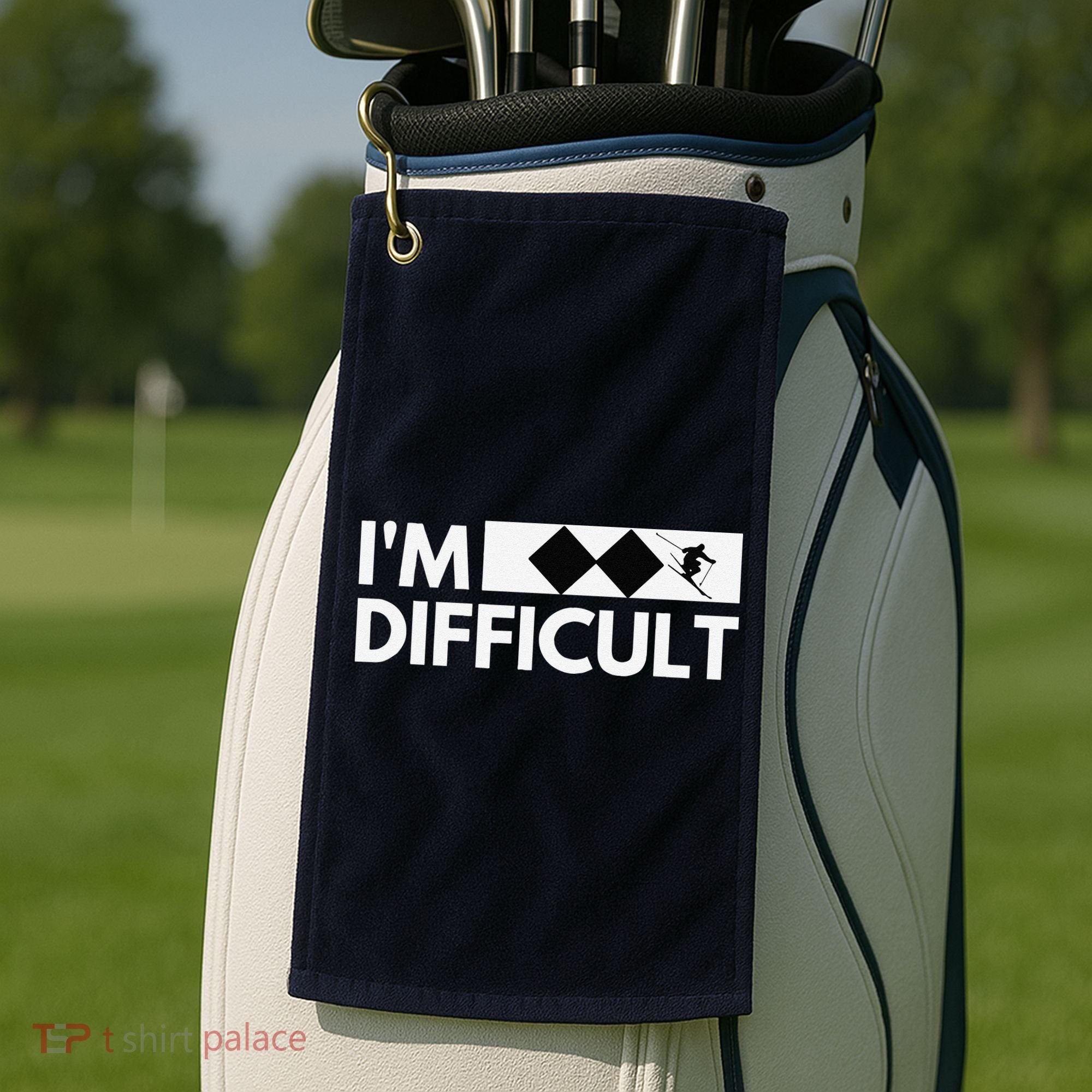 I'm Difficult Ski Funny Skier Snowboard Skiing Golf Towel