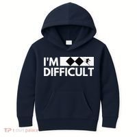 I'm Difficult Ski Funny Skier Snowboard Skiing Kids Hoodie thumb 0