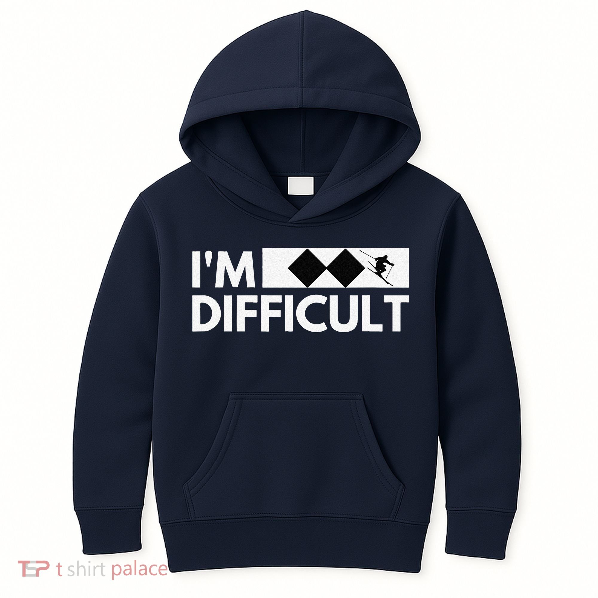 I'm Difficult Ski Funny Skier Snowboard Skiing Kids Hoodie