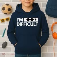 I'm Difficult Ski Funny Skier Snowboard Skiing Kids Hoodie thumb 2