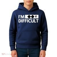 I'm Difficult Ski Funny Skier Snowboard Skiing Kids Hoodie thumb 4