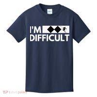 I'm Difficult Ski Funny Skier Snowboard Skiing Kids T-Shirt thumb 0