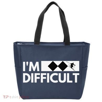 I'm Difficult Ski Funny Skier Snowboard Skiing Tote Bag