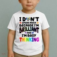 I Don't Speak Much Because I'm Brilliant And Busy Autism Awareness Toddler T-Shirt thumb 2
