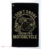 I Dont Snore I Dream Im A Motorcycle Funny Snoring Biker Golf Towel thumb 0