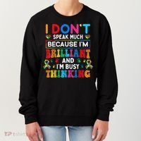 I Dont Speak Much Brilliant Autism Non Verbal Autistic Women's Sweatshirt thumb 0