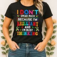 I Dont Speak Much Brilliant Autism Non Verbal Autistic Women's T-Shirt thumb 2