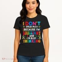 I Dont Speak Much Brilliant Autism Non Verbal Autistic Women's T-Shirt thumb 4