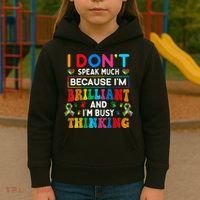 I Dont Speak Much Brilliant Autism Non Verbal Autistic Kids Hoodie thumb 3