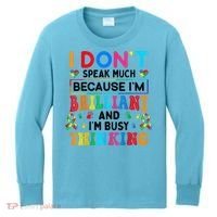 I Dont Speak Much Brilliant Autism Non Verbal Autistic Kids Long Sleeve Shirt thumb 0