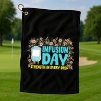 Infusion Day Spoonie Chronic Illness Awareness Support Gift Golf Towel thumb 1