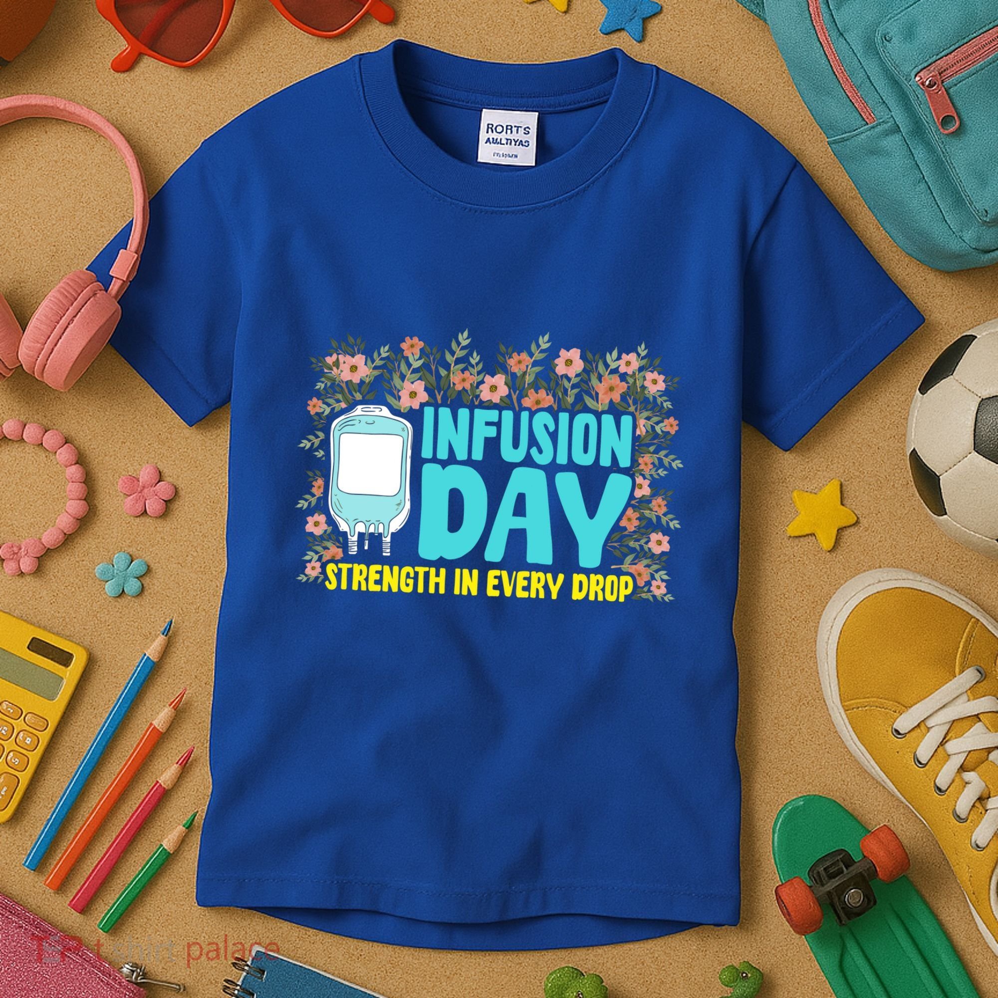 Infusion Day Spoonie Chronic Illness Awareness Support Gift Kids T-Shirt