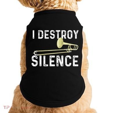 I Destroy Silence Trombonist Trombone Player Marching Band Doggie Tank