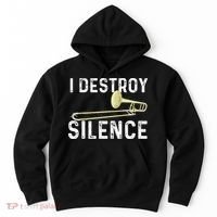 I Destroy Silence Trombonist Trombone Player Marching Band Hoodie thumb 0