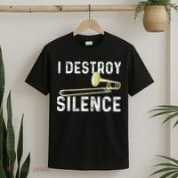 I Destroy Silence Trombonist Trombone Player Marching Band T-Shirt thumb 2