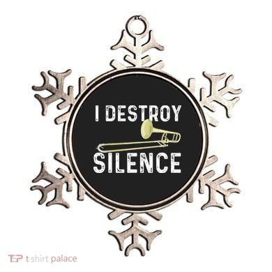 I Destroy Silence Trombonist Trombone Player Marching Band Ornament