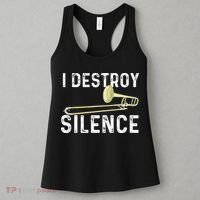 I Destroy Silence Trombonist Trombone Player Marching Band Women's Tank Top thumb 3