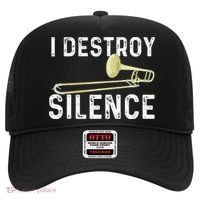 I Destroy Silence Trombonist Trombone Player Marching Band Hat thumb 0