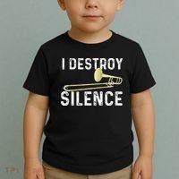 I Destroy Silence Trombonist Trombone Player Marching Band Toddler T-Shirt thumb 2