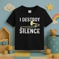 I Destroy Silence Trombonist Trombone Player Marching Band Toddler T-Shirt thumb 3