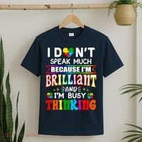 I Dont Speak Much Brilliant Autism Autistic Boys Girls Gift T-Shirt thumb 2