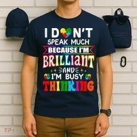 I Dont Speak Much Brilliant Autism Autistic Boys Girls Gift T-Shirt thumb 6