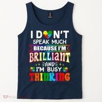 I Dont Speak Much Brilliant Autism Autistic Boys Girls Gift Tank Top thumb 2