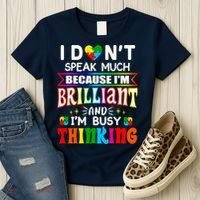 I Dont Speak Much Brilliant Autism Autistic Boys Girls Gift Women's T-Shirt thumb 3