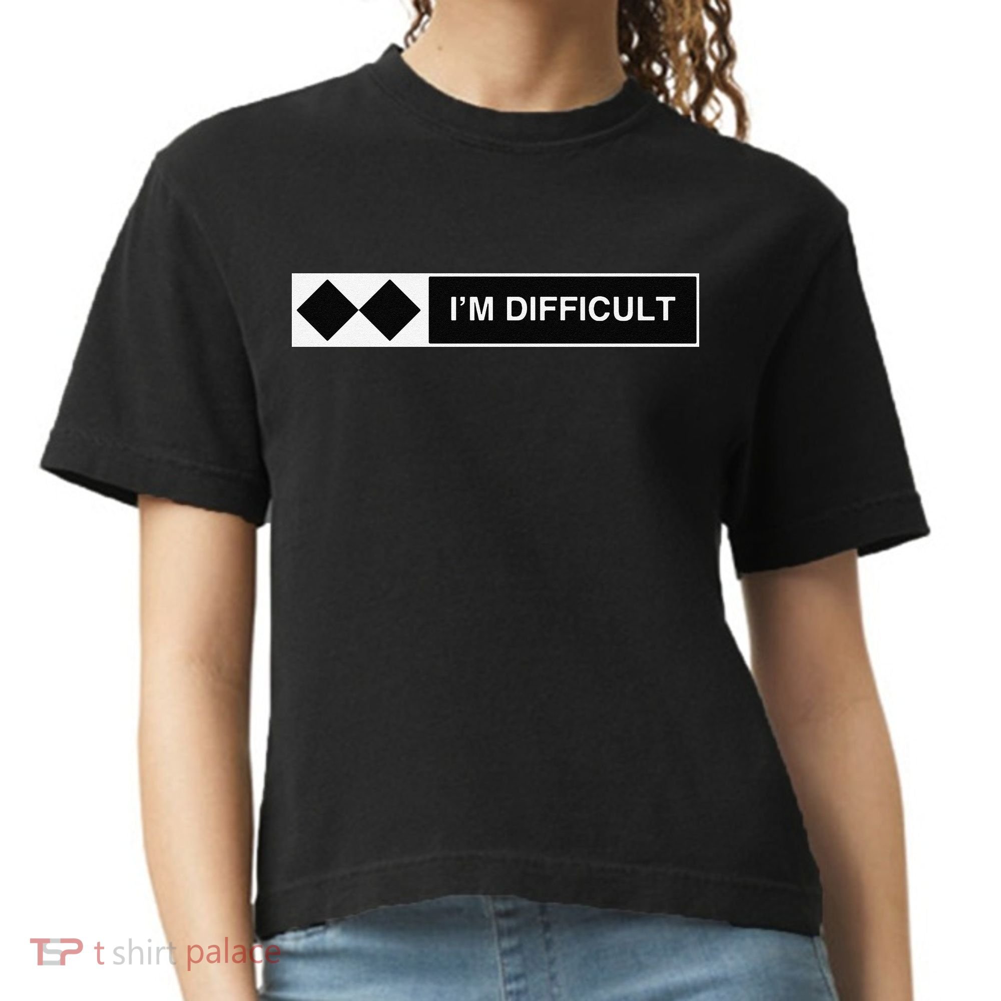 I'm Difficult Ski Snowboard Funny Snowboarding Winter Premium Comfort Colors Boxy T-Shirt