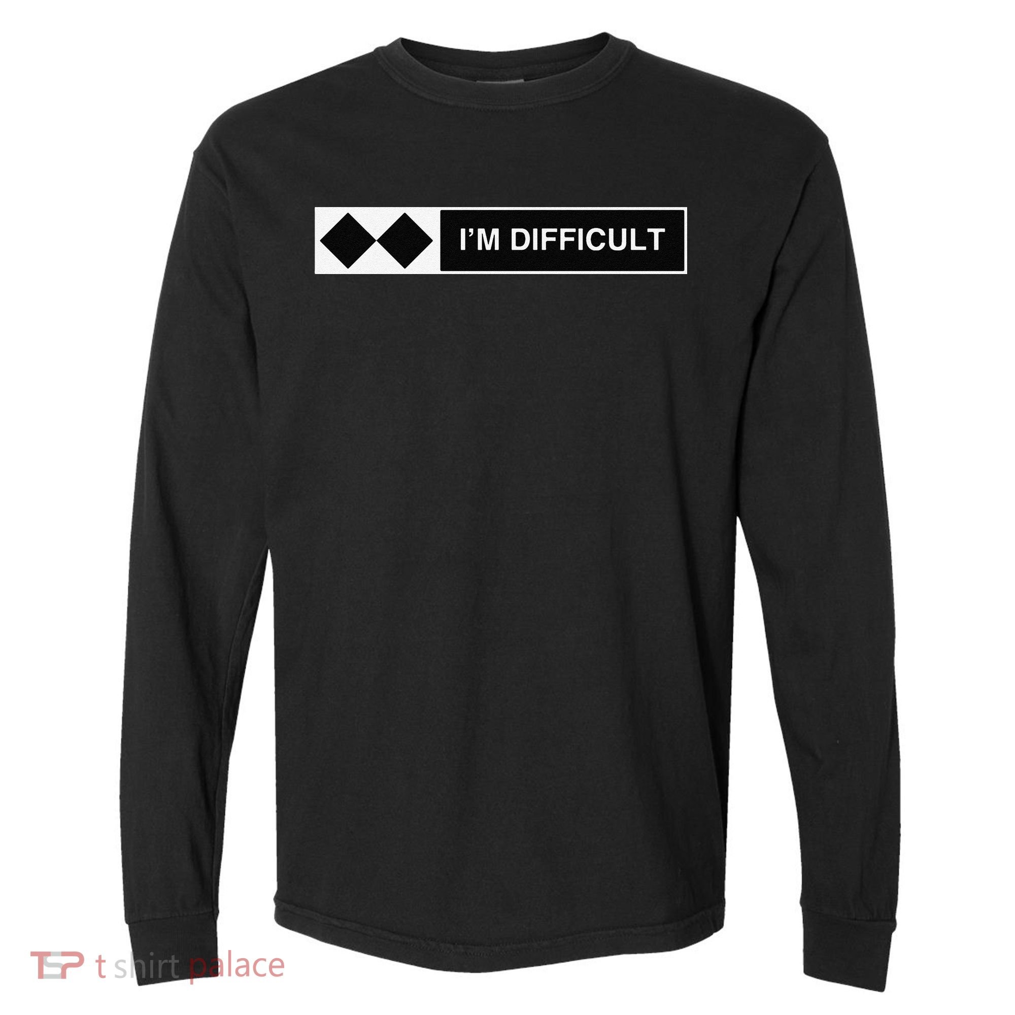 I'm Difficult Ski Snowboard Funny Snowboarding Winter Premium Comfort Colors Heavyweight Long Sleeve T-Shirt