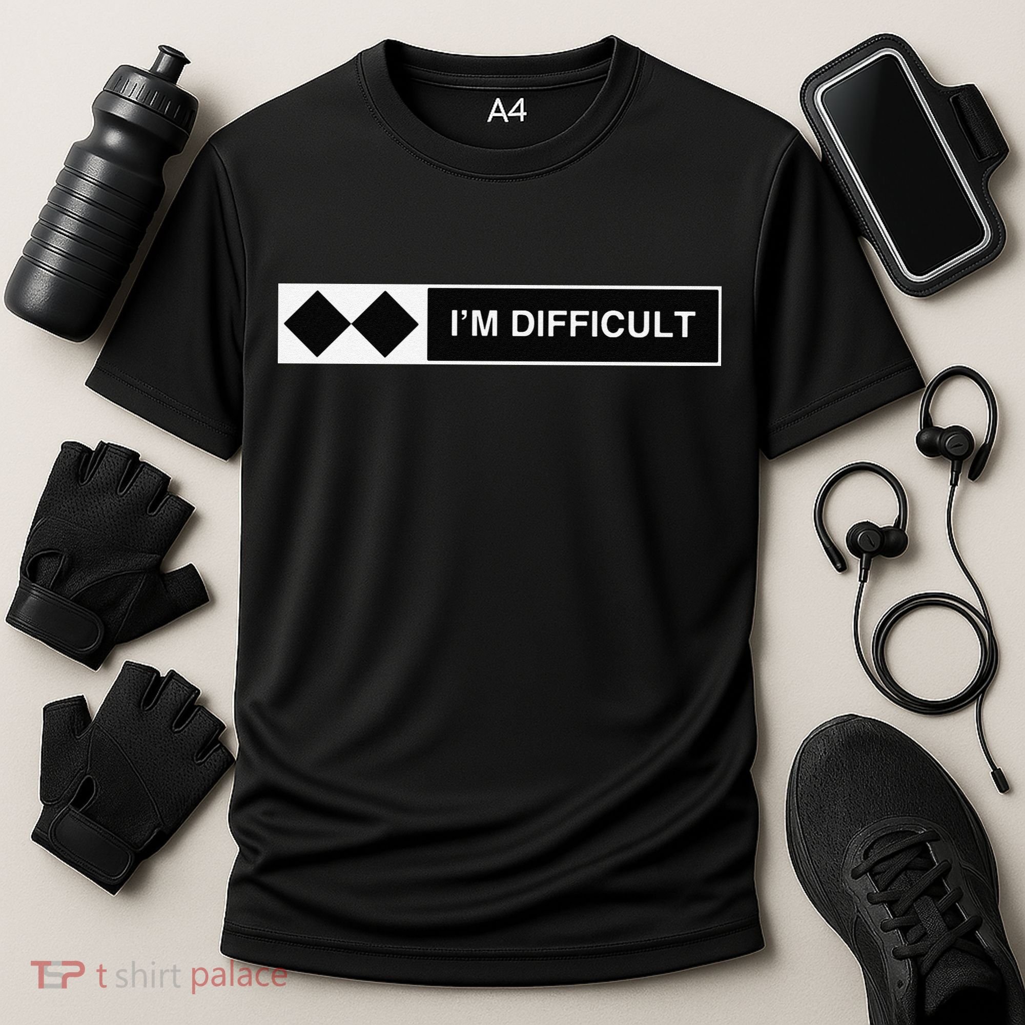 I'm Difficult Ski Snowboard Funny Snowboarding Winter Premium Cooling Performance Crew T-Shirt