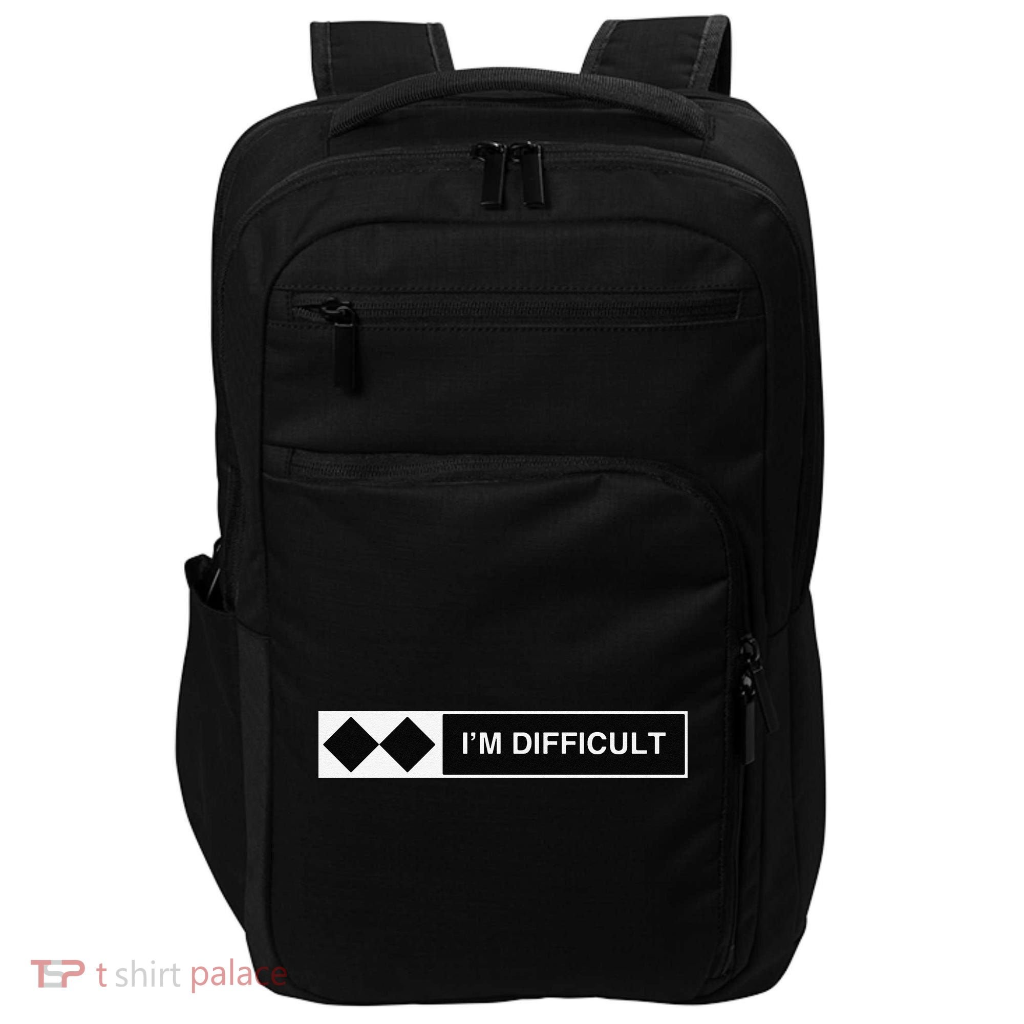 I'm Difficult Ski Snowboard Funny Snowboarding Winter Premium Impact Tech Backpack