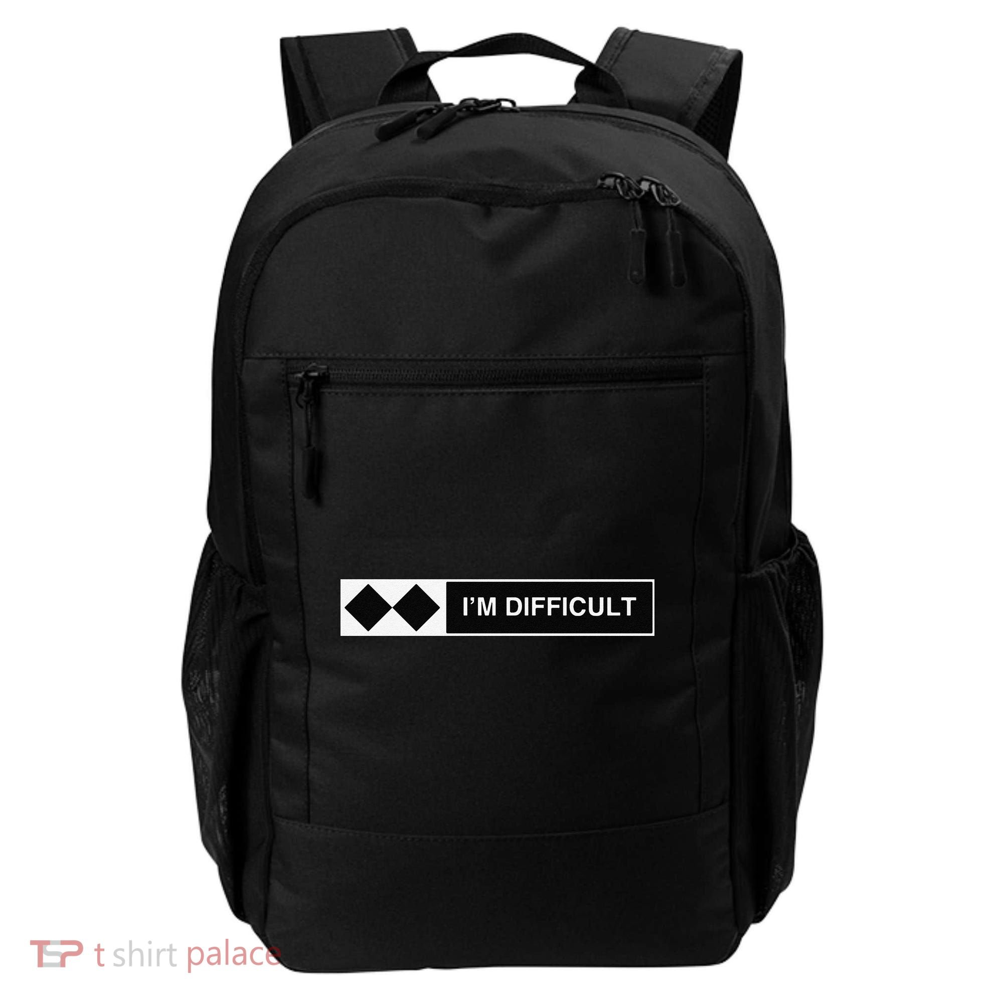 I'm Difficult Ski Snowboard Funny Snowboarding Winter Premium Backpack
