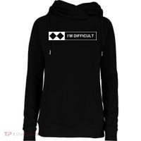 I'm Difficult Ski Snowboard Funny Snowboarding Winter Premium Womens Funnel Neck Pullover Hood thumb 0