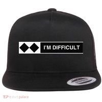 I'm Difficult Ski Snowboard Funny Snowboarding Winter Premium Flat Bill Trucker Hat thumb 0